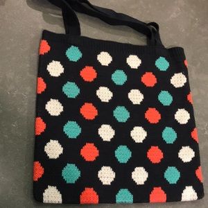 Polka Dot Knit Tote